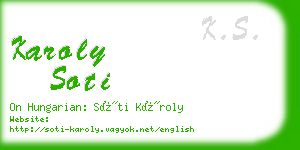 karoly soti business card